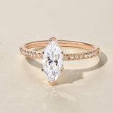 Marquise Pave Lab Grown Diamond Engagement Ring