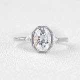 Oval Three Stone Lab Grown Diamond Engagement Ring
