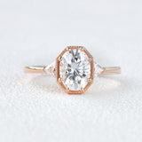 Oval Three Stone Lab Grown Diamond Engagement Ring