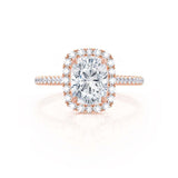 Elongated Cushion Halo & Pave Lab Grown Diamond Engagement Ring