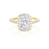 Elongated Cushion Halo & Pave Lab Grown Diamond Engagement Ring