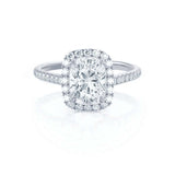 Elongted Cushion Halo & Pave Lab Grown Diamond Engagement Ring