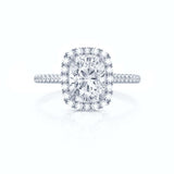 Elongted Cushion Halo & Pave Lab Grown Diamond Engagement Ring