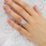 Elongated Cushion Halo & Pave Lab Grown Diamond Engagement Ring