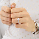 Round Cluster Lab Grown Diamond Engagement Ring