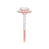 Elongated Cushion Halo & Pave Lab Grown Diamond Engagement Ring