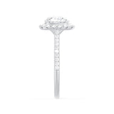 Elongated Cushion Halo & Pave Lab Grown Diamond Engagement Ring