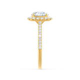 Elongated Cushion Halo & Pave Lab Grown Diamond Engagement Ring