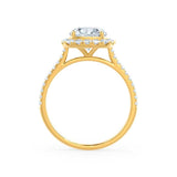 Elongated Cushion Halo & Pave Lab Grown Diamond Engagement Ring