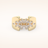 0.50 TCW Marquise Shaped Moissanite Multiple Stone Wedding Band