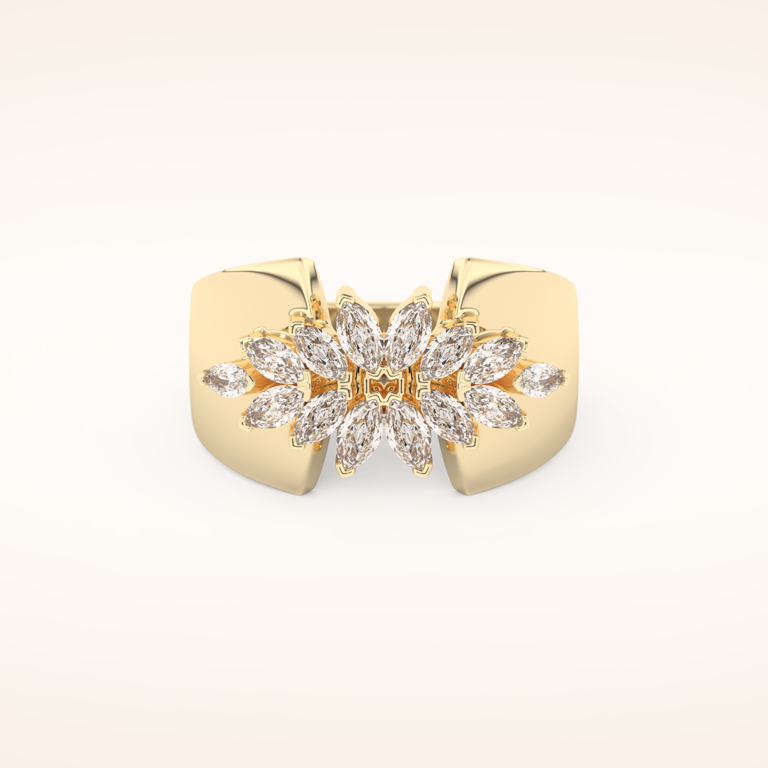 0.50 TCW Marquise Shaped Moissanite Multiple Stone Wedding Band