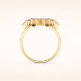 0.50 TCW Marquise Shaped Moissanite Multiple Stone Wedding Band