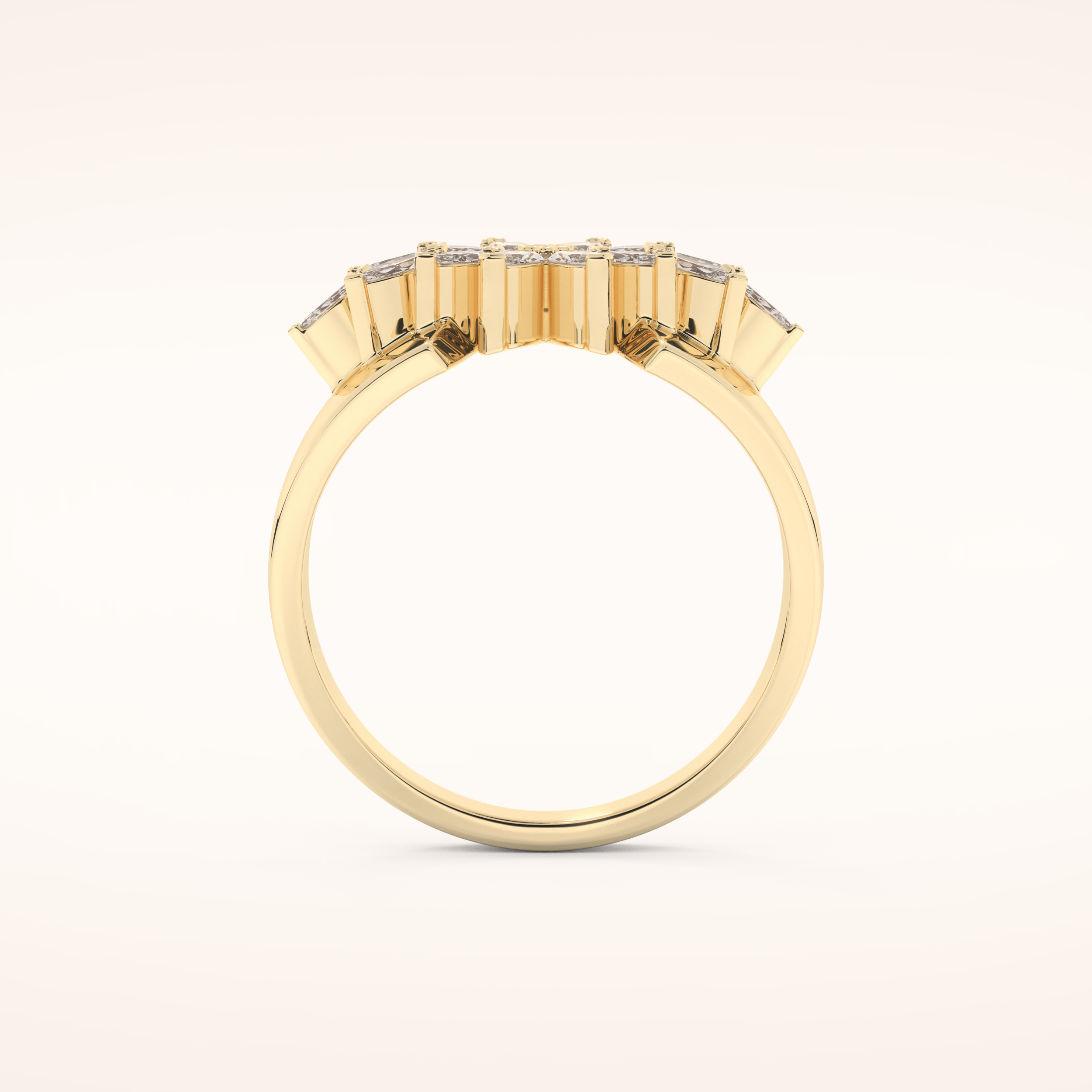 0.50 TCW Marquise Shaped Moissanite Multiple Stone Wedding Band