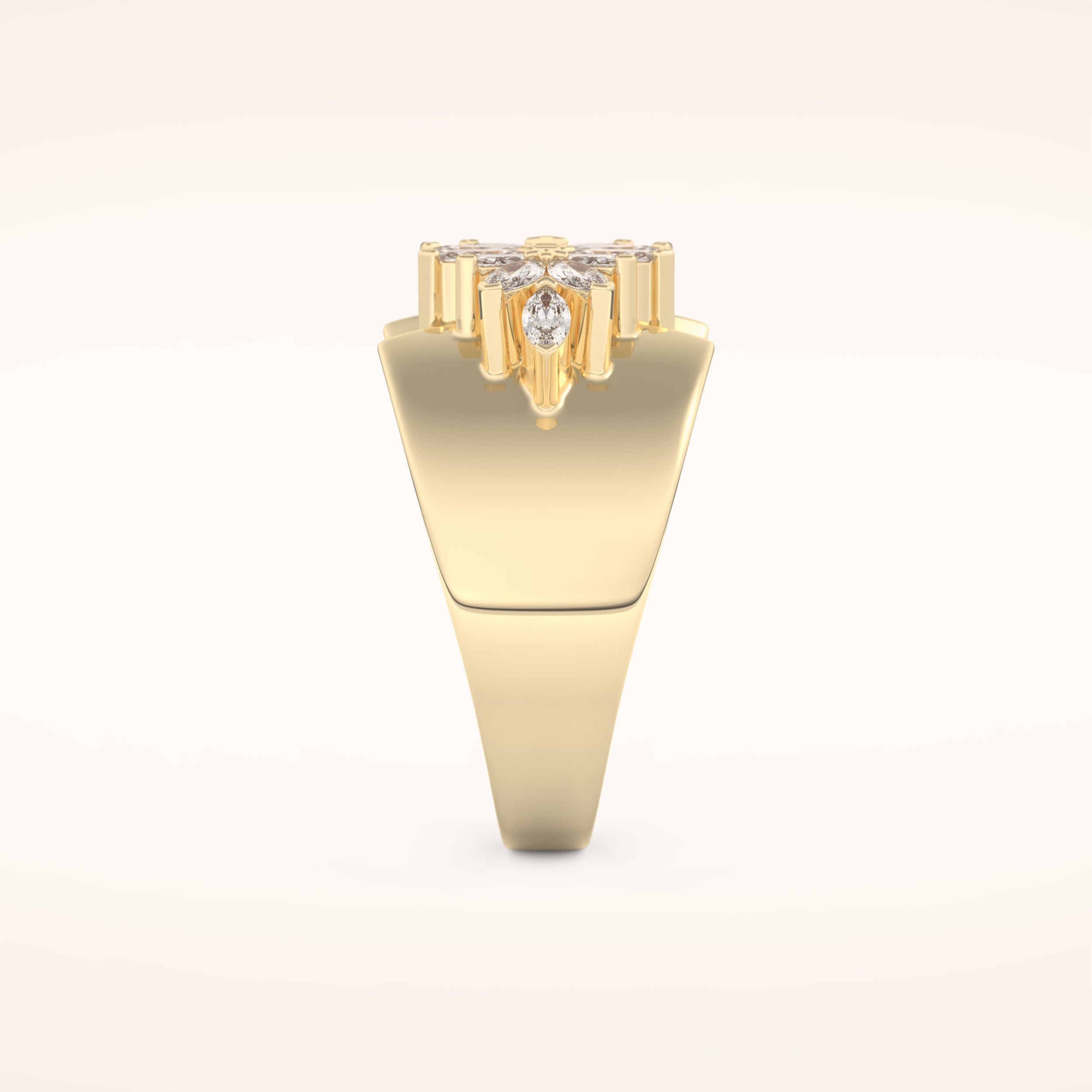0.50 TCW Marquise Shaped Moissanite Multiple Stone Wedding Band