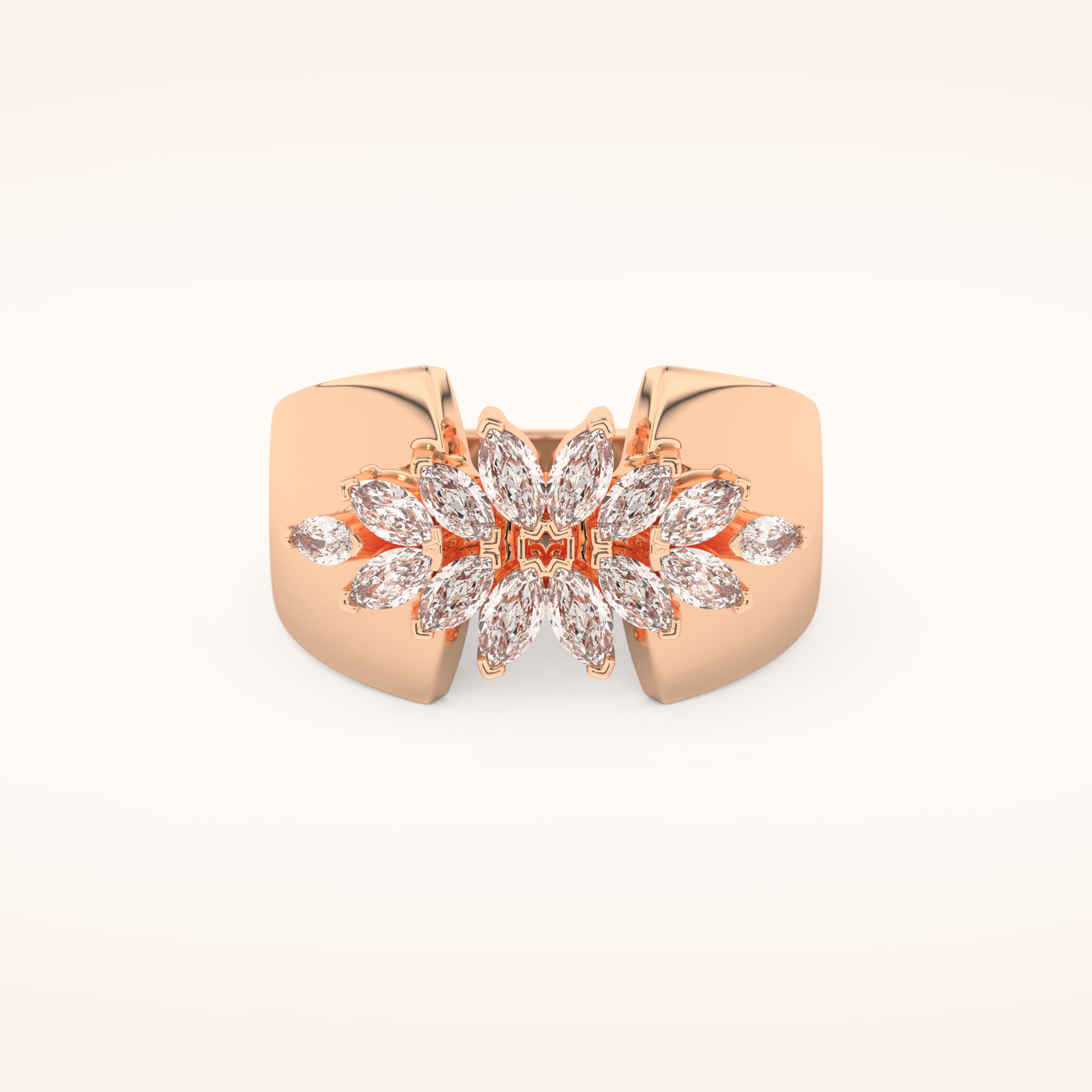 0.50 TCW Marquise Shaped Moissanite Multiple Stone Wedding Band
