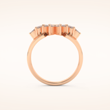 0.50 TCW Marquise Shaped Moissanite Multiple Stone Wedding Band