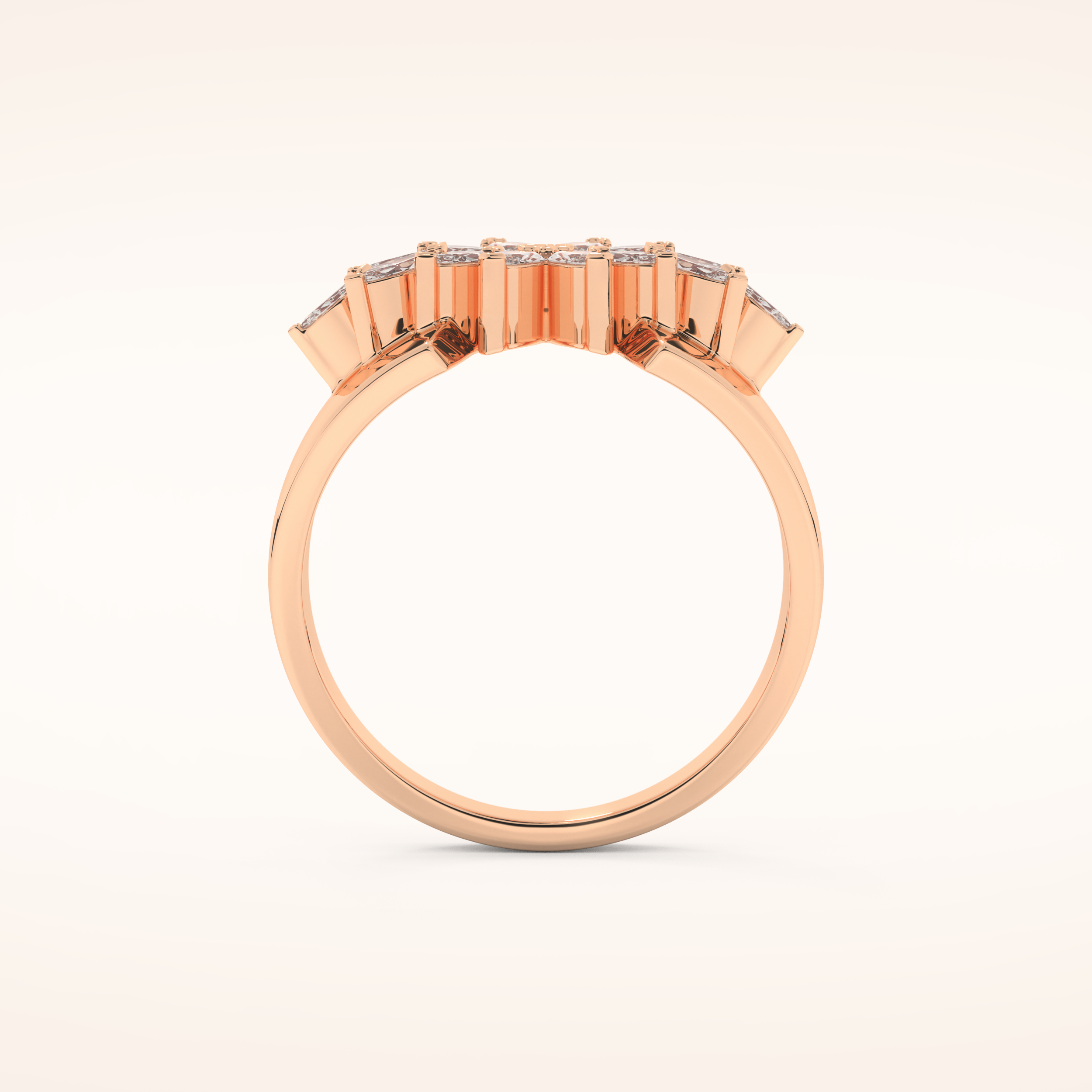 0.50 TCW Marquise Shaped Moissanite Multiple Stone Wedding Band