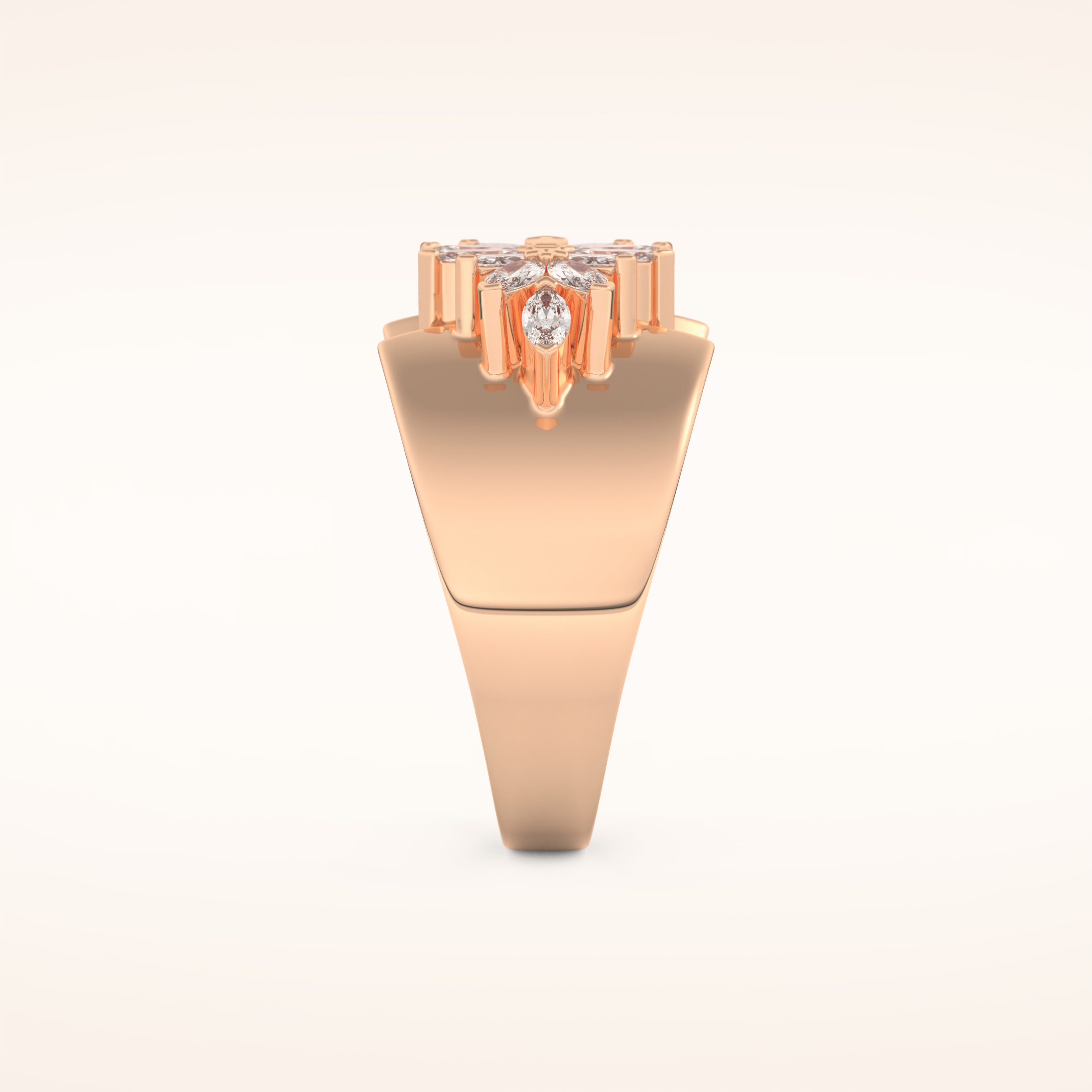 0.50 TCW Marquise Shaped Moissanite Multiple Stone Wedding Band