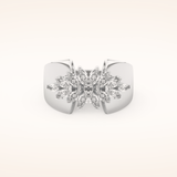0.50 TCW Marquise Shaped Moissanite Multiple Stone Wedding Band