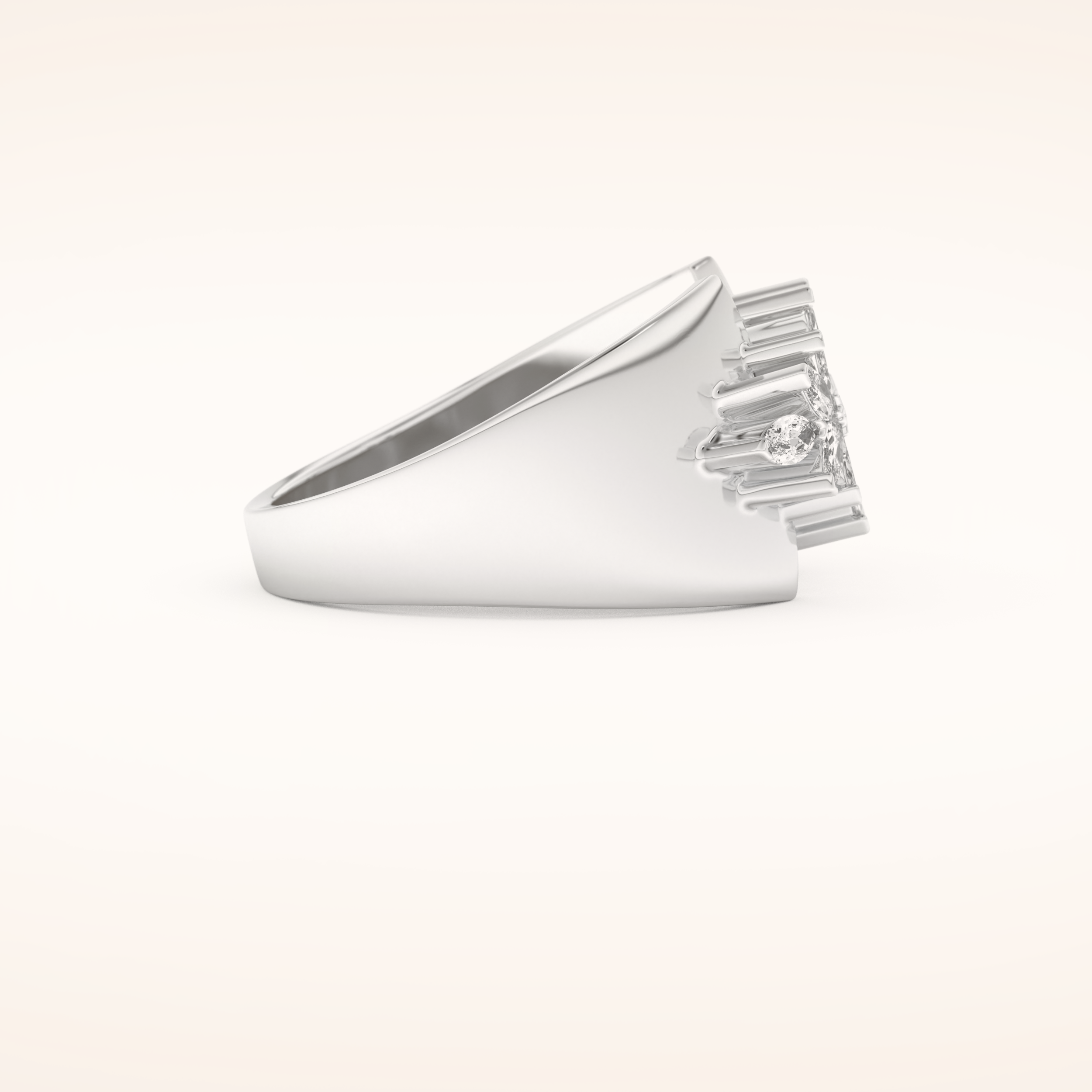 0.50 TCW Marquise Shaped Moissanite Multiple Stone Wedding Band