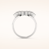 0.50 TCW Marquise Shaped Moissanite Multiple Stone Wedding Band