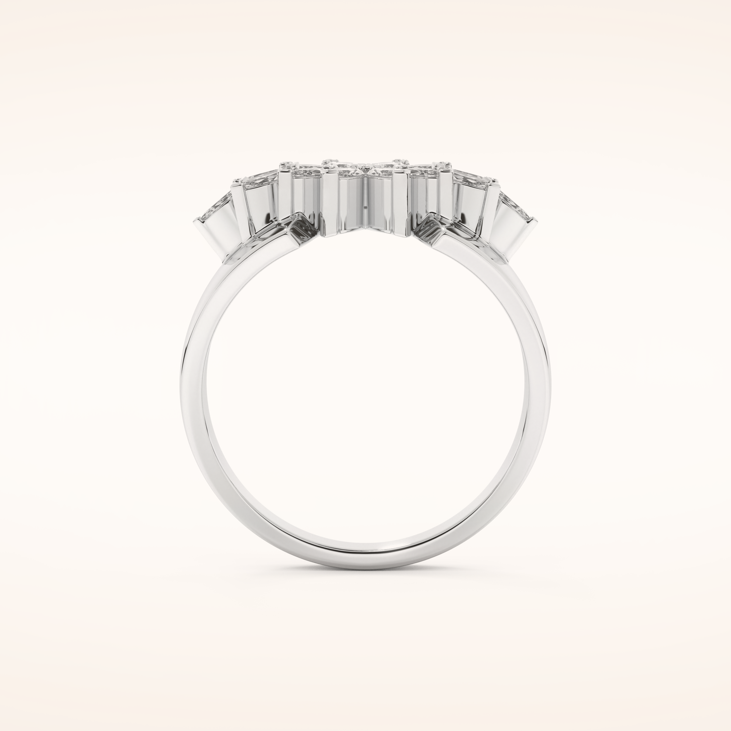0.50 TCW Marquise Shaped Moissanite Multiple Stone Wedding Band