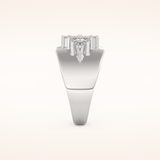 0.50 TCW Marquise Shaped Moissanite Multiple Stone Wedding Band