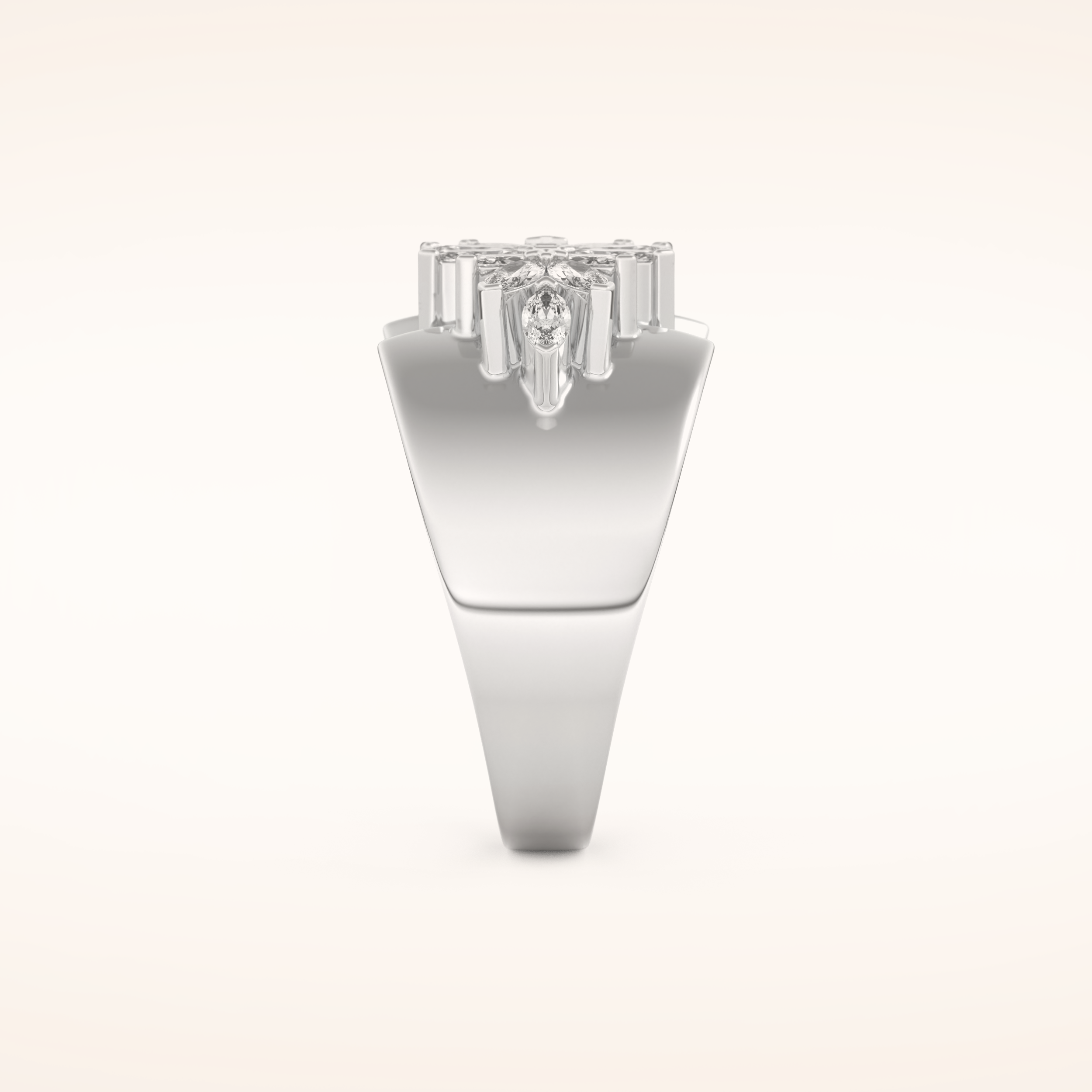 0.50 TCW Marquise Shaped Moissanite Multiple Stone Wedding Band
