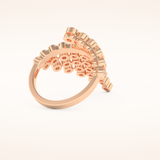 0.34 TCW Round Shaped Moissanite Spiral Multi Stone Wedding Band