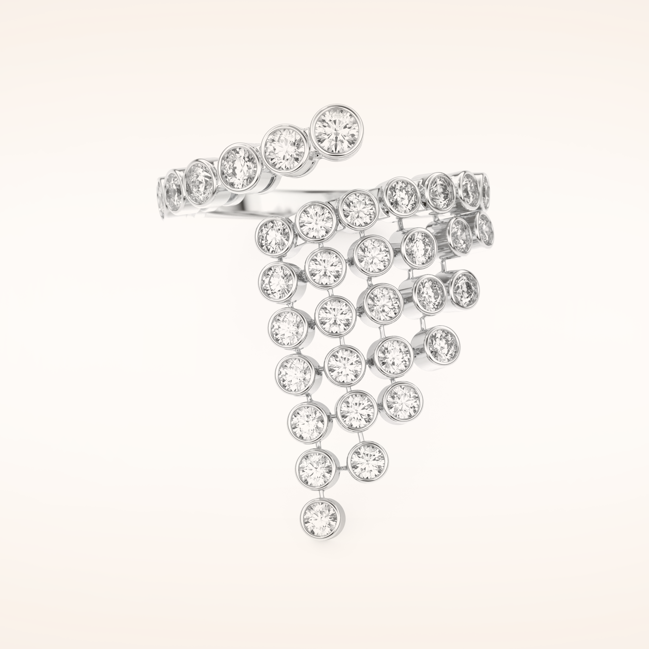 0.34 TCW Round Shaped Moissanite Spiral Multi Stone Wedding Band