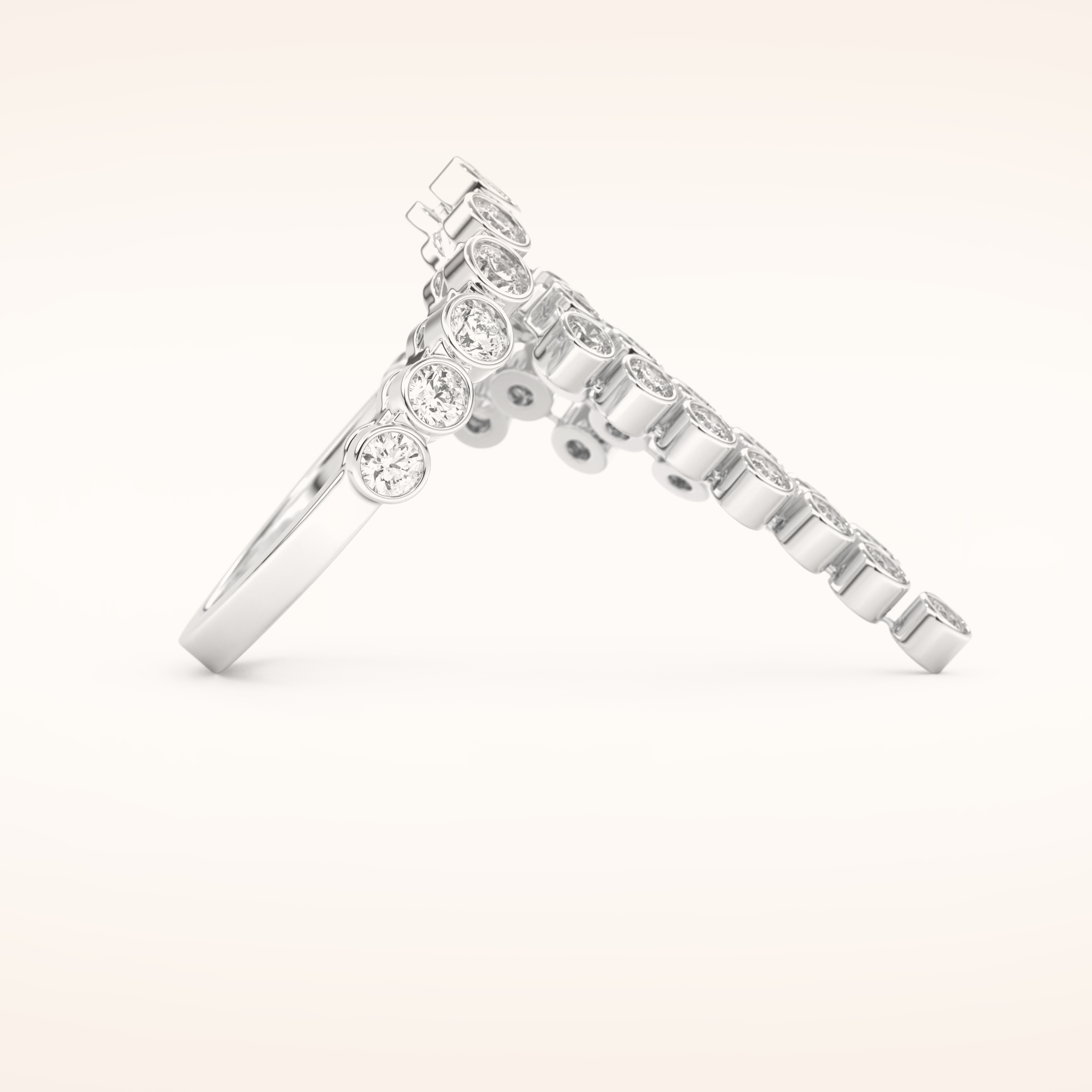 0.34 TCW Round Shaped Moissanite Spiral Multi Stone Wedding Band