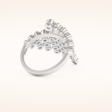 0.34 TCW Round Shaped Moissanite Spiral Multi Stone Wedding Band