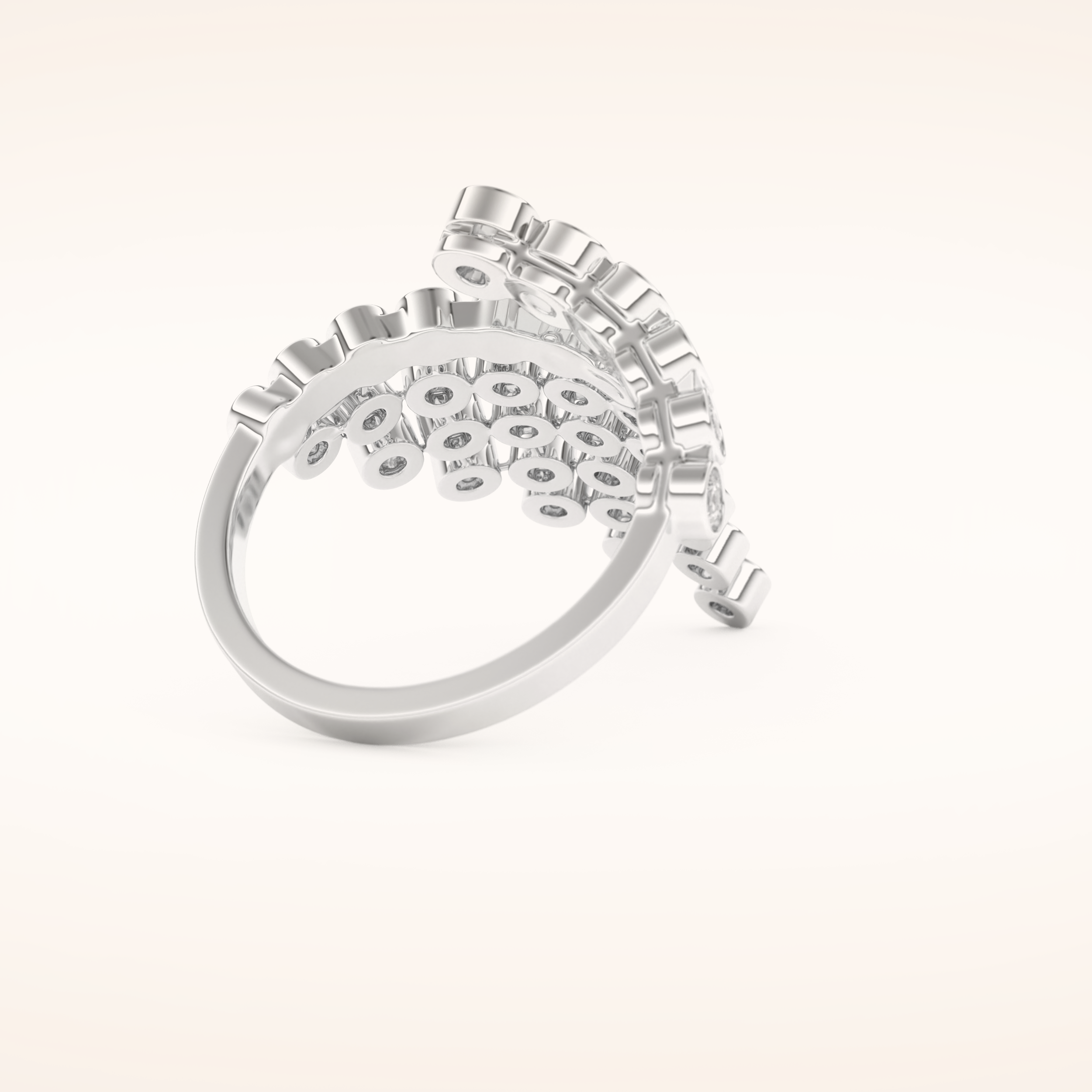 0.34 TCW Round Shaped Moissanite Spiral Multi Stone Wedding Band