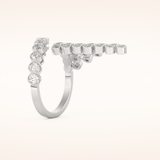 0.34 TCW Round Shaped Moissanite Spiral Multi Stone Wedding Band