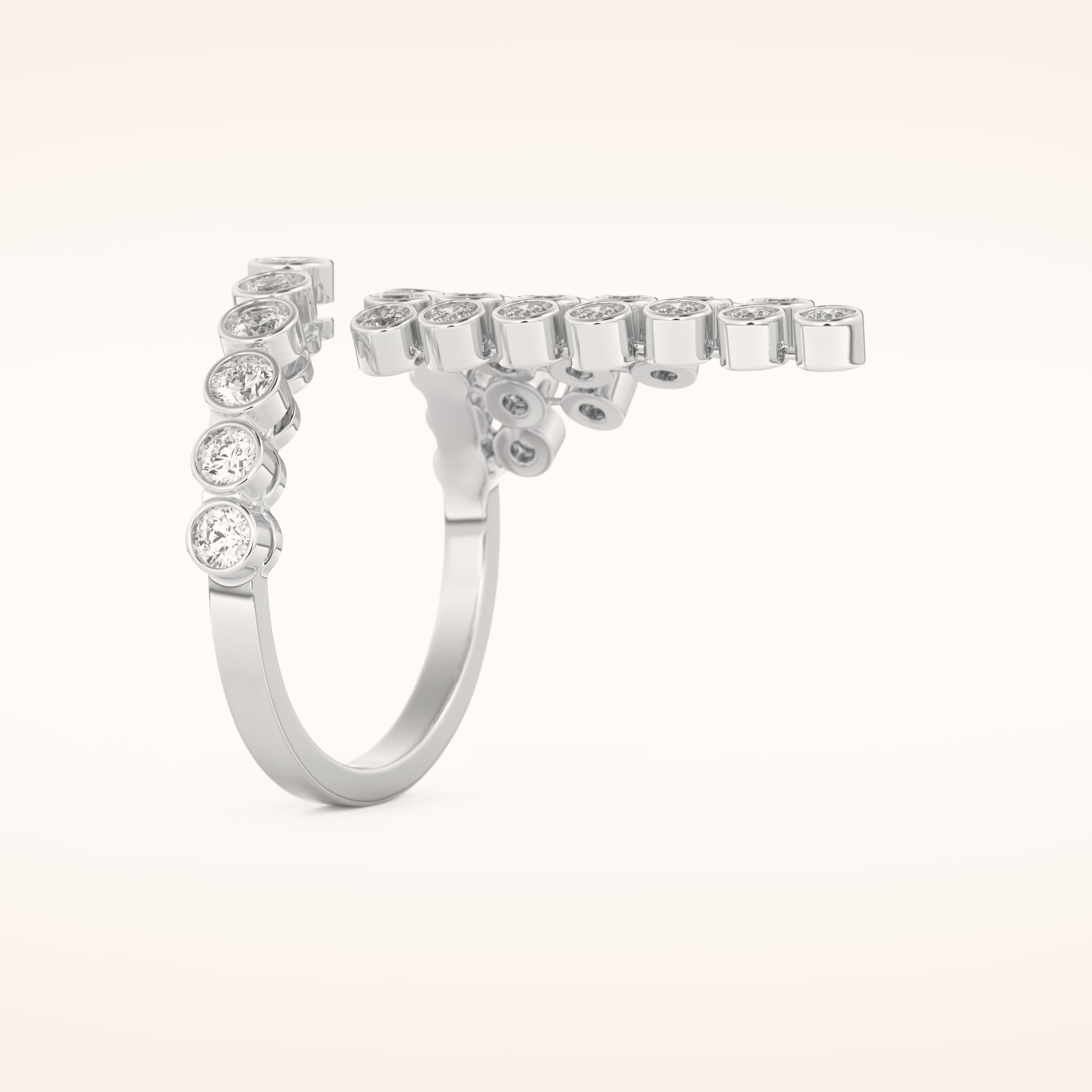 0.34 TCW Round Shaped Moissanite Spiral Multi Stone Wedding Band