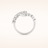 0.34 TCW Round Shaped Moissanite Spiral Multi Stone Wedding Band