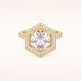 2.43 CT Round Shaped Cluster Moissanite Engagement Ring