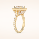 2.43 CT Round Shaped Cluster Moissanite Engagement Ring