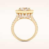 2.43 CT Round Shaped Cluster Moissanite Engagement Ring
