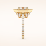 2.43 CT Round Shaped Cluster Moissanite Engagement Ring