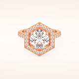 2.43 CT Round Shaped Cluster Moissanite Engagement Ring