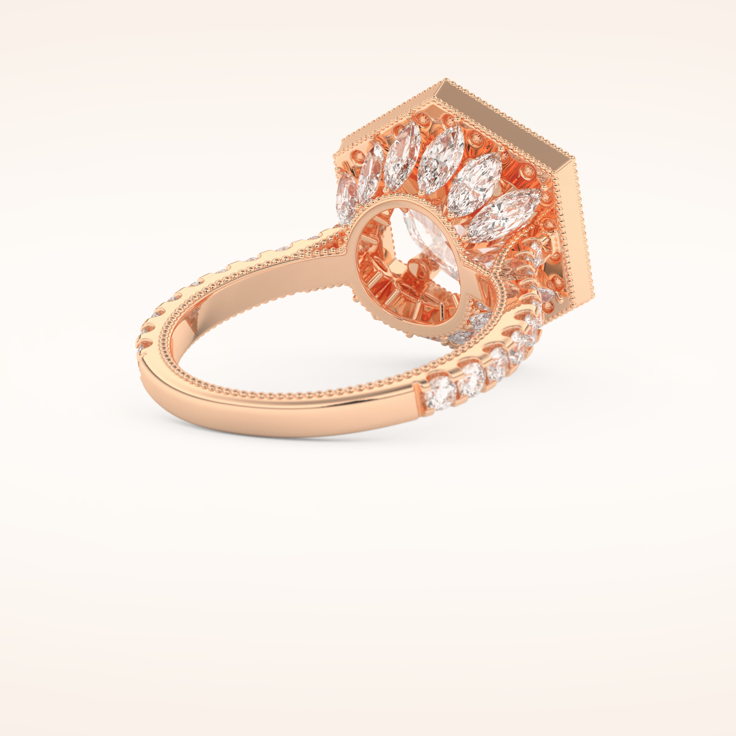 2.43 CT Round Shaped Cluster Moissanite Engagement Ring