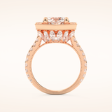 2.43 CT Round Shaped Cluster Moissanite Engagement Ring