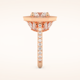 2.43 CT Round Shaped Cluster Moissanite Engagement Ring