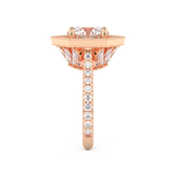 Elongated Round Cut 2.43 Carat Moissanite Ring – Hidden Halo & Pave Setting in Gold