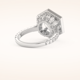 2.43 CT Round Shaped Cluster Moissanite Engagement Ring