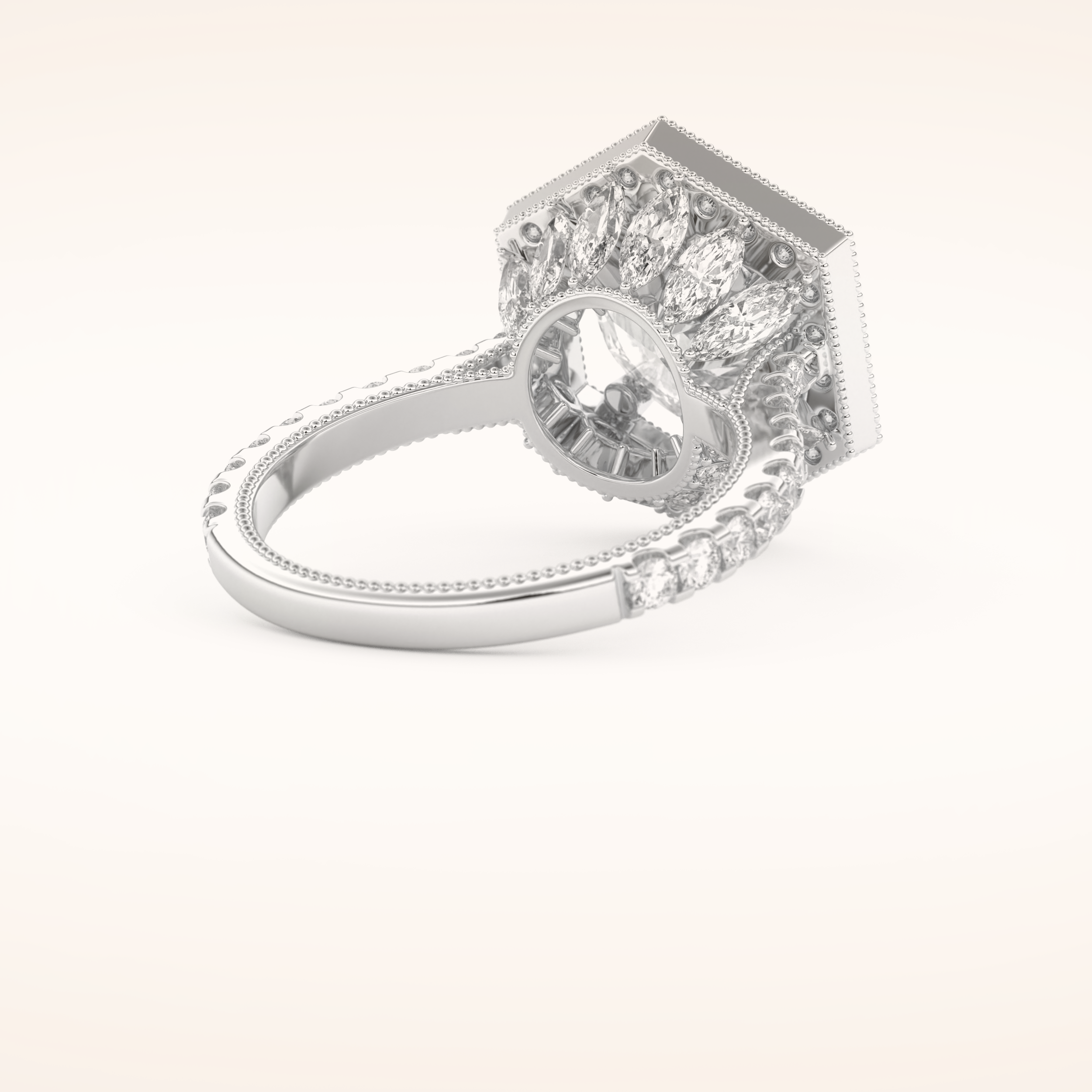 2.43 CT Round Shaped Cluster Moissanite Engagement Ring
