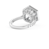 Elongated Round Cut 2.43 Carat Moissanite Ring – Hidden Halo & Pave Setting in Gold