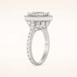 2.43 CT Round Shaped Cluster Moissanite Engagement Ring