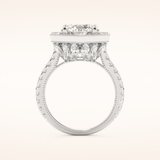 2.43 CT Round Shaped Cluster Moissanite Engagement Ring